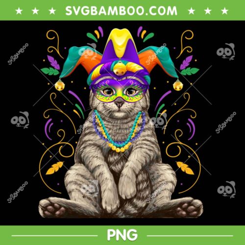 Mardi Gras Cat Nola PNG, Funny Cat New Orleans Louisiana PNG, Cat Mardi Gras PNG
