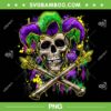 Mardi Gras Jester Skull PNG, New Orleans Skeleton PNG, Mardi Gras Carnival Mask Skull PNG