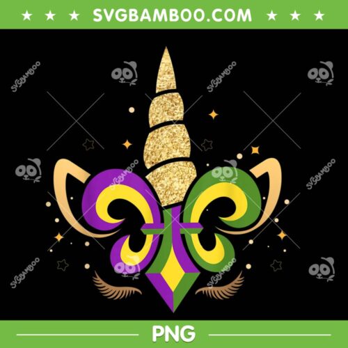 Mardi Gras Unicorn Face PNG, Unicorn Glitter New Orleans PNG, Funny Mardi Gras PNG