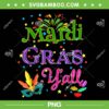 Mardi Gras Yall Party PNG, Happy Mardi Gras Yall PNG, Mardi Gras Mask Celebration PNG