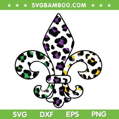 Mardi Gras Leopard SVG PNG, Leopard Fleur De Lis SVG, Mardi Gras 2023 DXF EPS SVG PNG Mardi Gras Leopard SVG PNG, Leopard Fleur De Lis SVG, Mardi Gras 2023 DXF EPS SVG PNG