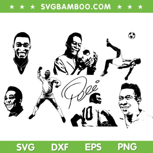 Pele Rip SVG Bundle, Legend Pele Footballer SVG Bundle, Pele Football SVG Bundle DXF EPS SVG PNG