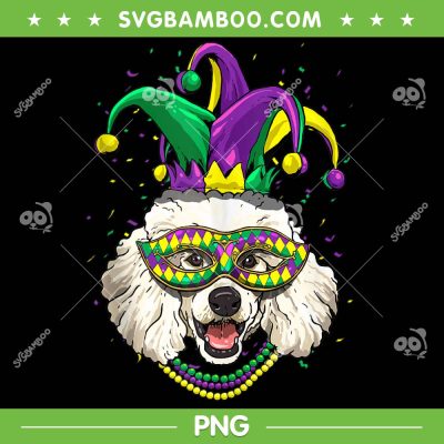 Poodle Dog Mardi Gras PNG, Dog Head Jester Carnival PNG, Mardi Gras Dog PNG