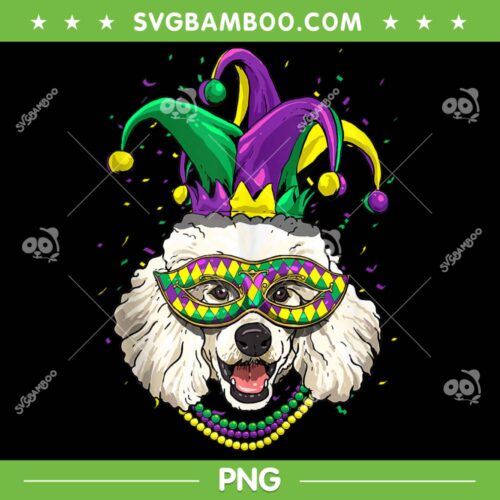 Poodle Dog Mardi Gras PNG, Dog Head Jester Carnival PNG, Mardi Gras Dog PNG
