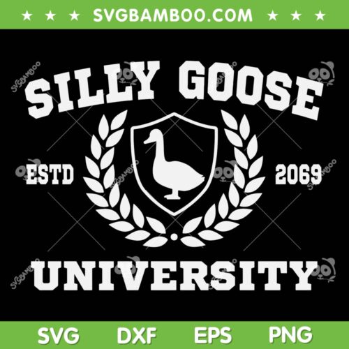 Silly Goose University Funny SVG PNG, Meme School Bird SVG, Silly Goose Logo DXF EPS PNG SVG