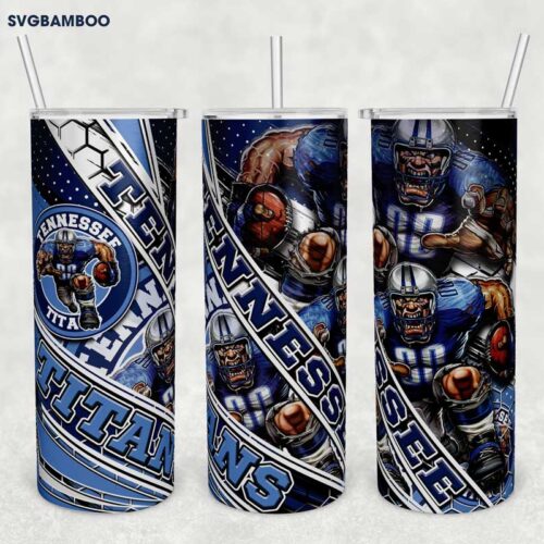 Tennessee Titans Tumbler Wrap PNG, NFL Tennessee Titans Tumbler Template Sublimation, NFL Logo 20oz Skinny Tumbler PNG