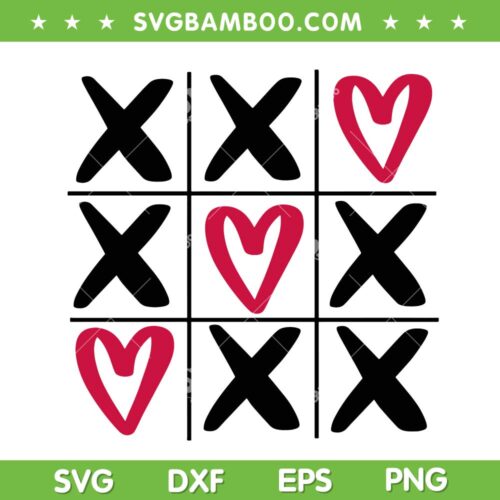 Tic Tac Toe SVG PNG, Valentine's Day Xo Xo SVG, Valentines Tic Tac Toe DXF EPS SVG PNG