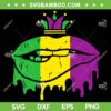 Womens Mardi Gras Dripping Lips SVG PNG, Jester Hat Mardi Gras Carnival SVG, Mardi Gras Lips DXF EPS SVG PNG
