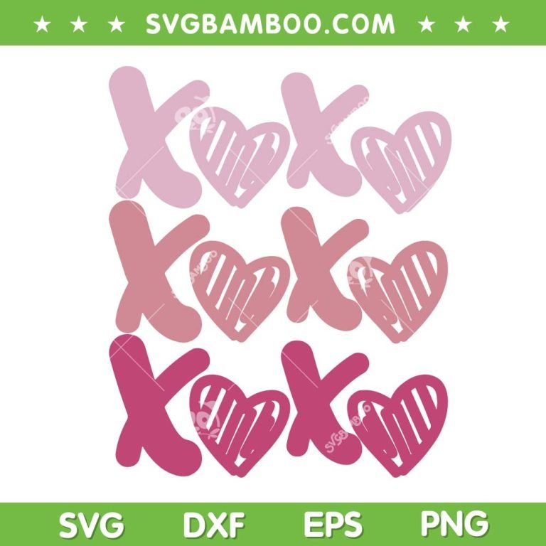 XOXO Hearts Valentine SVG PNG