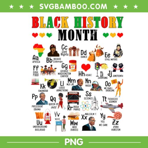 ABCs Of Black History Month PNG, Black Lives Matter Pride PNG, Black History Month PNG