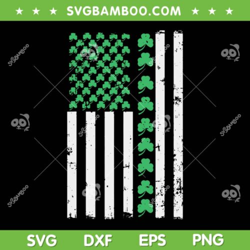 American Flag St Patricks Day SVG PNG, Vintage Irish Lucky SVG, St Patricks Day Irish DXF EPS SVG PNG