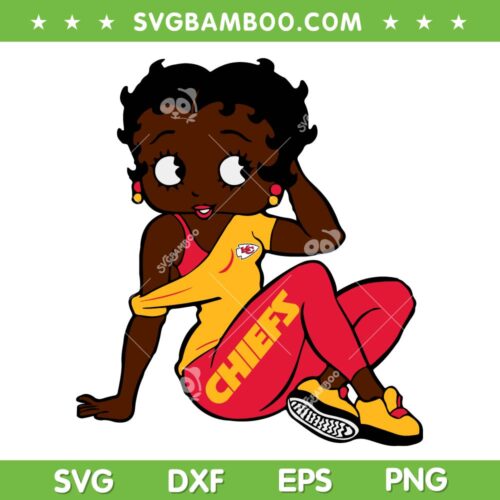 Black Girls Chiefs SVG PNG, Kansas City Cheer Leader SVG, NFL Black Girl DXF EPS SVG PNG