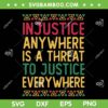 Injustice Anywhere is a Threat to Justice SVG, Martin Luther King Quote SVG PNG, Black History Month Digital Downloads