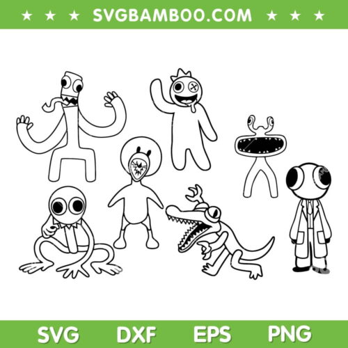 Rainbow Friends SVG Bundle, Monsters Rainbow Friends Characters SVG Bundle, Scary Monsters DXF SVG PNG EPS