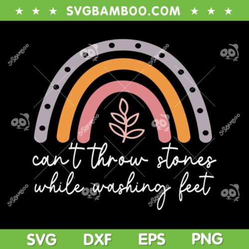 Can't Throw Stones While Washing Feet SVG, Rainbow Cant Throw Stones SVG, Funny Quote DXF SVG PNG EPS
