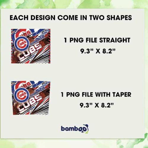 Chicago Cubs Tumbler Wrap PNG, MLB Chicago Cubs Tumbler Template Sublimation, Baseball 20oz Skinny Tumbler PNG