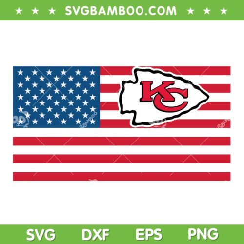 Chiefs American Flag SVG PNG, Kansas City Flag SVG, Flag Chiefs Football DXF EPS SVG PNG