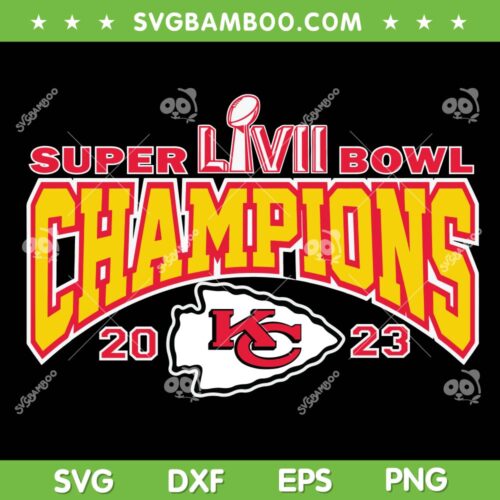 Chiefs Championship 2023 SVG, Kansas City Chiefs Champ LVII SVG PNG, KC Chief Winner Super Bowl DXF EPS SVG PNG