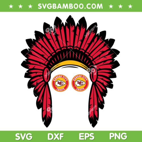 Chiefs Hat SVG PNG, Native American Chiefs Football SVG, Kansas City Chiefs DXF EPS SVG PNG