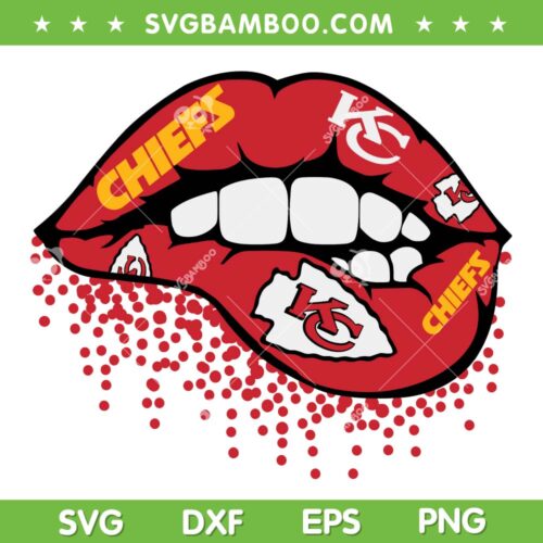 Chiefs Lips SVG PNG, Kansas City Chiefs Lips SVG, Chiefs Lips Football DXF EPS SVG PNG