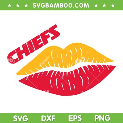 Chiefs Lips SVG PNG, Chiefs Lips Football SVG, Kansas City Chiefs DXF EPS SVG PNG