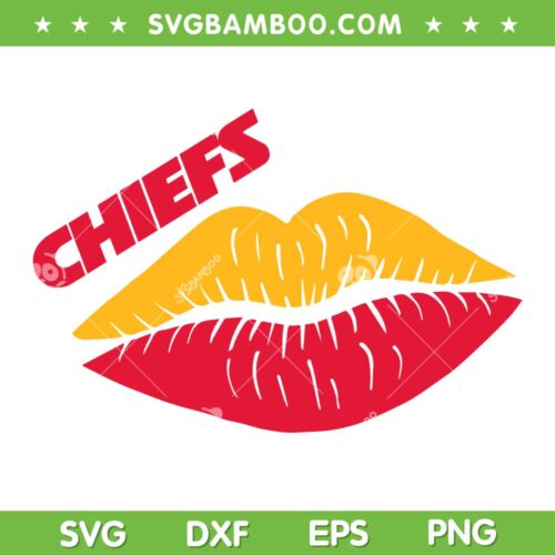 Chiefs Lips SVG PNG, Chiefs Lips Football SVG, Kansas City Chiefs DXF EPS SVG PNG