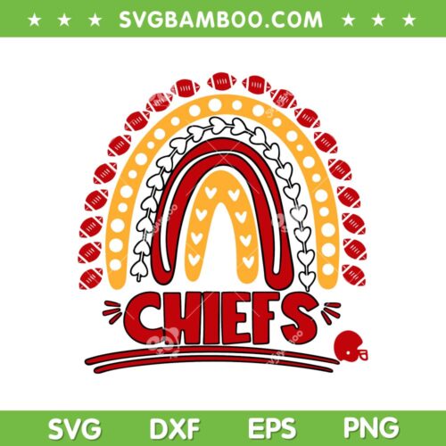 Chiefs Football Rainbow SVG, Kansas City Chiefs Rainbow SVG, NFL Chiefs Football Digital Downloads