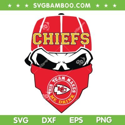 Chiefs Skull Team SVG PNG, Kansas City Team Makes Me Drink SVG, KC Chiefs DXF EPS SVG PNG Chiefs Skull Team SVG PNG, Kansas City Team Makes Me Drink SVG, KC Chiefs DXF EPS SVG PNG