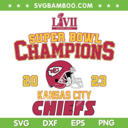 Chiefs Super Bowl 2023 Champions SVG, Kansas City Chiefs Champions SVG PNG, NFL Super Bowl 57 Champs DXF EPS SVG PNG