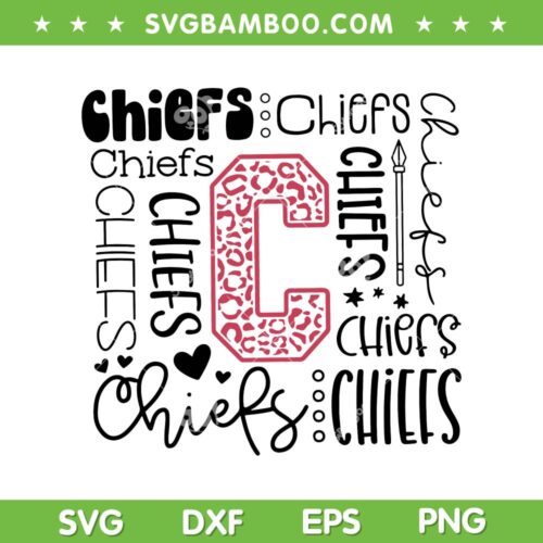 Chiefs Typography SVG PNG, Chiefs Cheer SVG, Kansas City Chiefs Football DXF EPS SVG PNG