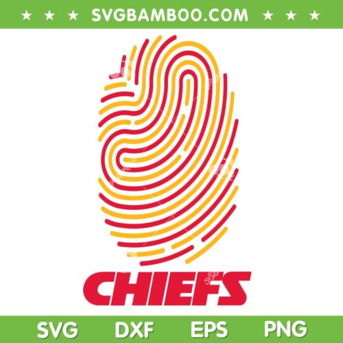 Chiefs Fingerprints SVG PNG, Kansas City Chiefs ADN SVG, Chiefs Football DXF EPS SVG PNG