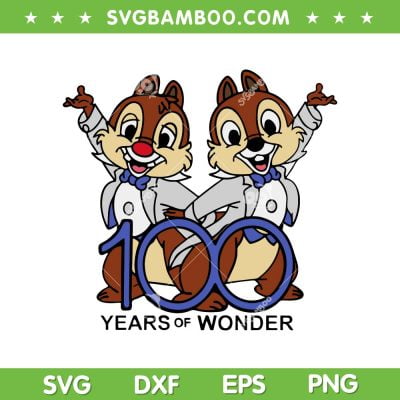 Chip And Dale 100 Years Of Wonder SVG PNG, Disney 100 Years Of Wonder SVG, 100 Years DXF EPS SVG PNG Chip And Dale 100 Years Of Wonder SVG PNG, Disney 100 Years Of Wonder SVG, 100 Years DXF EPS SVG PNG