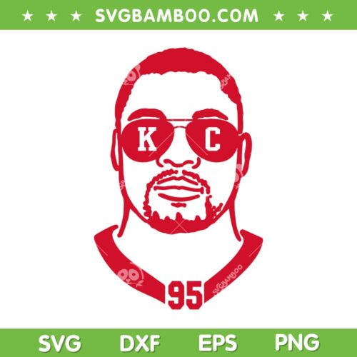 Chris Jones SVG PNG, Kansas City 95 SVG, Face Chris Jones 95 DXF EPS SVG PNG