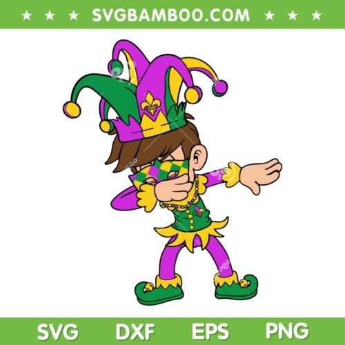 Dabbing Boy Mardi Gras 2023 SVG PNG, Boy Dabbing Funny Mardi Gras SVG, Dad Boy DXF EPS SVG PNG