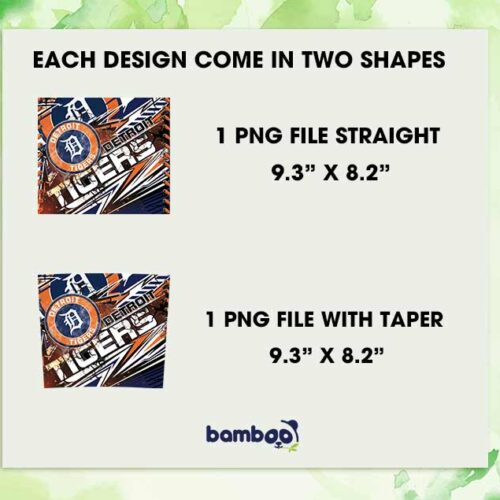 Detroit Tigers Tumbler Wrap PNG, Detroit Tigers MLB Tumbler Template Sublimation, MLB Baseball Team 20oz Skinny Tumbler PNG