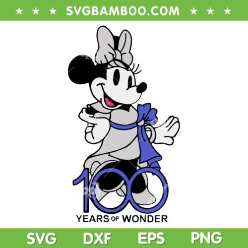 Disney 100 Years Of Wonder SVG PNG, Minnie 100 Years SVG, 100 Years Of Wonder DXF EPS SVG PNG