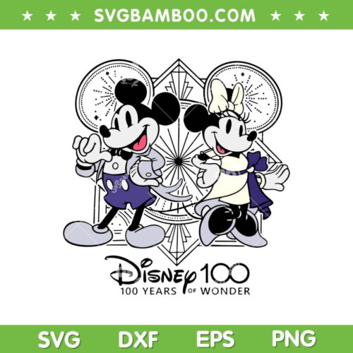 Disney 100 Years Of Wonder SVG PNG, Mickey And Minnie 100 Years Of Wonder SVG, Disney 100 Years DXF EPS SVG PNG