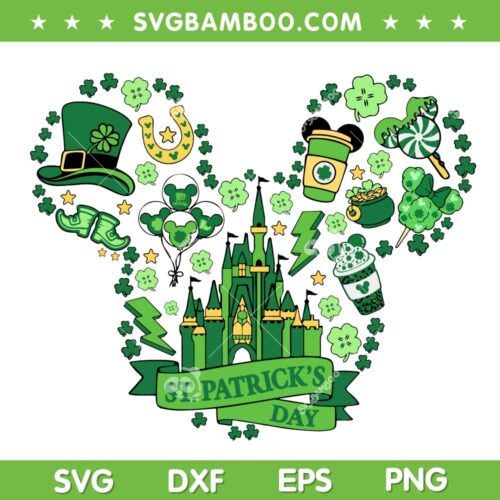 Disney Drink And Food Saint Patricks SVG PNG, Disney Castle St Patricks Day SVG, Funny Patricks Day DXF SVG PNG EPS
