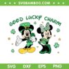 Disney Mouse Good Lucky Charm SVG PNG, Mickey Minnie Mouse Shamrock SVG, St Patrick Day DXF SVG PNG EPS