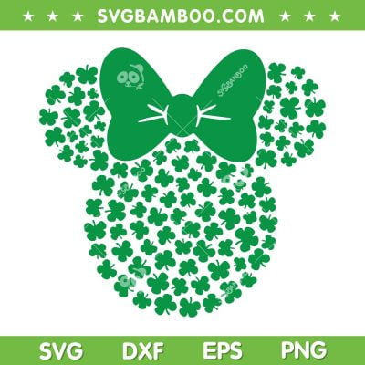 Disney Mouse Shamrock SVG PNG, Minnie St Patricks Day SVG, Disney St Patricks Day DXF SVG PNG EPS