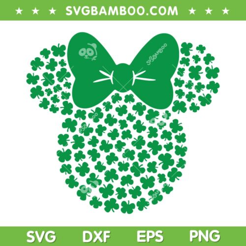 Disney Mouse Shamrock SVG PNG, Minnie St Patricks Day SVG, Disney St Patricks Day DXF SVG PNG EPS