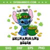 Disney Stitch Let The Shenanigans Begin SVG PNG, Cute Stitch Saint Patrick SVG, Funny St Partricks Day DXF SVG PNG EPS
