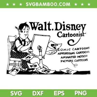 Disney In The Year 1923 SVG PNG, Walt Disney Cartoonists SVG, Walt Disney DXF EPS SVG PNG