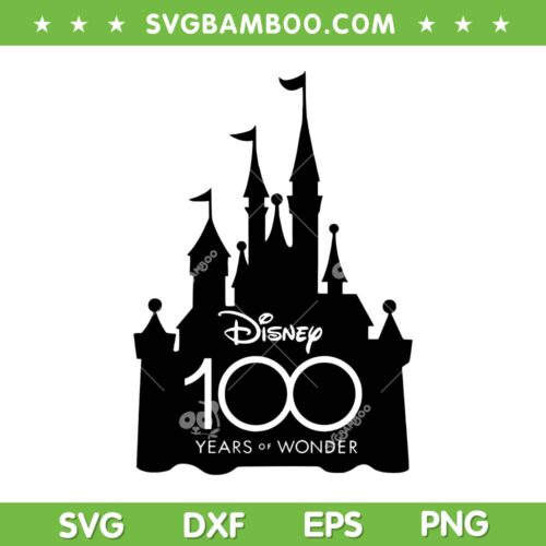Disneyland 100th Anniversary Castle SVG PNG, Disney 100 Year Of Wonder SVG, Disney Wonder DXF EPS SVG PNG