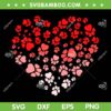 Dog Paw Heart SVG PNG, Love Heart Puppy Dog SVG, Valentines Day DXF EPS SVG PNG