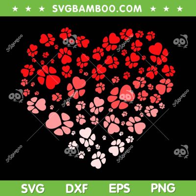 Dog Paw Heart SVG PNG, Love Heart Puppy Dog SVG, Valentines Day DXF EPS SVG PNG Dog Paw Heart SVG PNG, Love Heart Puppy Dog SVG, Valentines Day DXF EPS SVG PNG