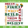 Dream Like Martin Lead Like Harriet Black History Month SVG PNG, Black History Month Afro Power SVG, Dream Like Martin Quote DXF EPS SVG PNG