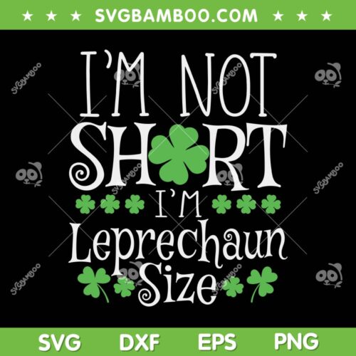 I'm Not Short Im Leprechaun Size SVG PNG, St Patricks Day Lucky Shamrock SVG, Funny St Patricks Day DXF EPS SVG PNG