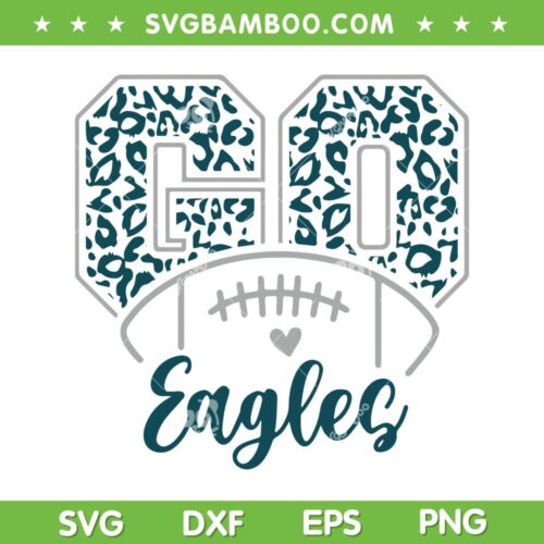 Go Eagles Football Leopard SVG PNG, Go Eagles Leopard SVG, Leopard Mascot DXF EPS SVG PNG