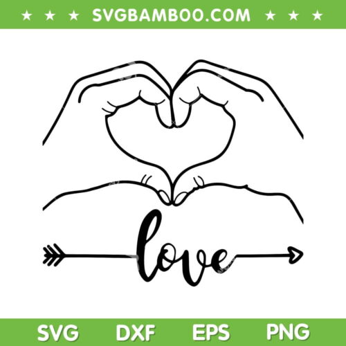 Hand Love Heart SVG PNG, Heart Hand Love SVG, Hands Making Heart DXF EPS SVG PNG